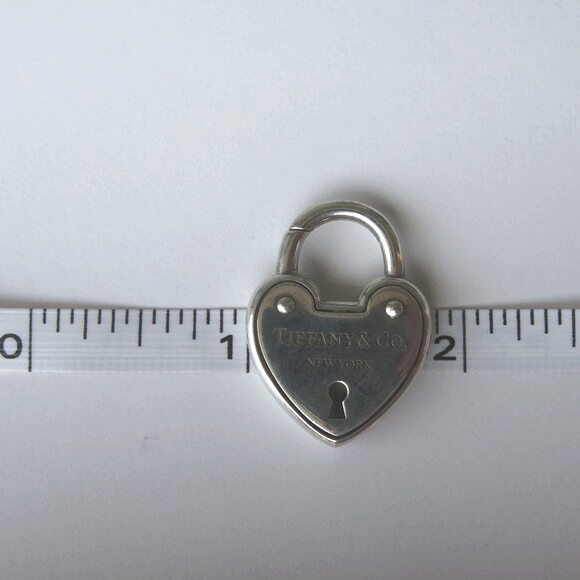 Tiffany's Heart Arc Lock Sterling Silver Charm Pendant - Picture 15 of 16